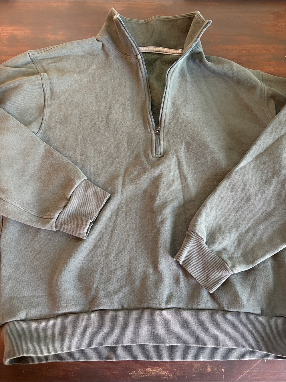 Men's Quarter-Zip Pullover Sweater - Olive Green